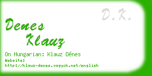 denes klauz business card