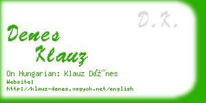 denes klauz business card